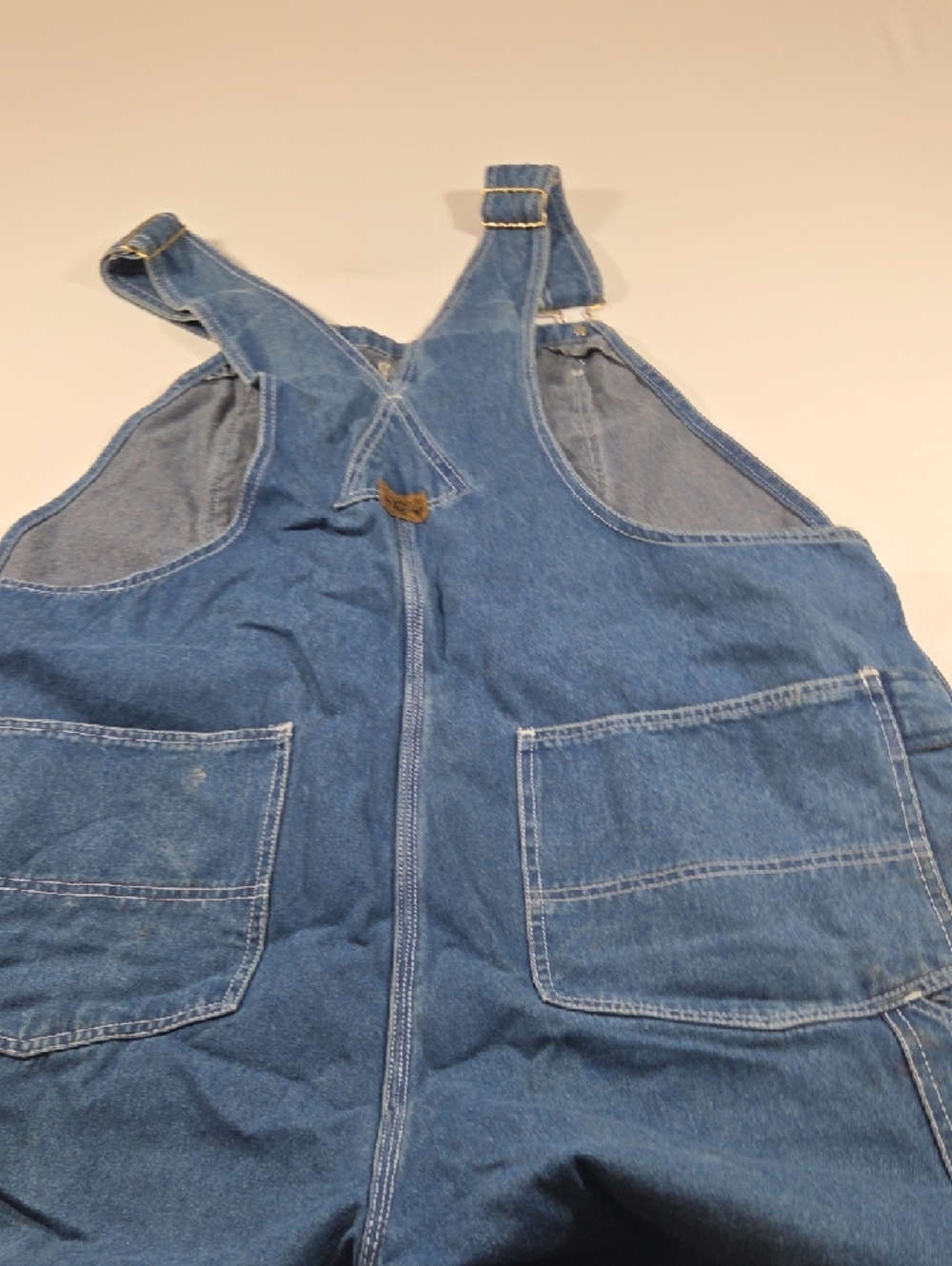 Universal Thread Washed Denim Women’s 12 Overalls Frayed  Hem Distressed Boho - Picture 13 of 15